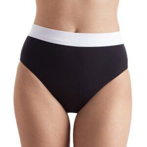 Mimi Flamingo Women's Brooke Two-Tone High-Waisted Bottoms - Black/White 6 NWT